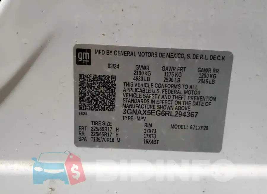3GNAX5EG6RL294367 Photo# 13