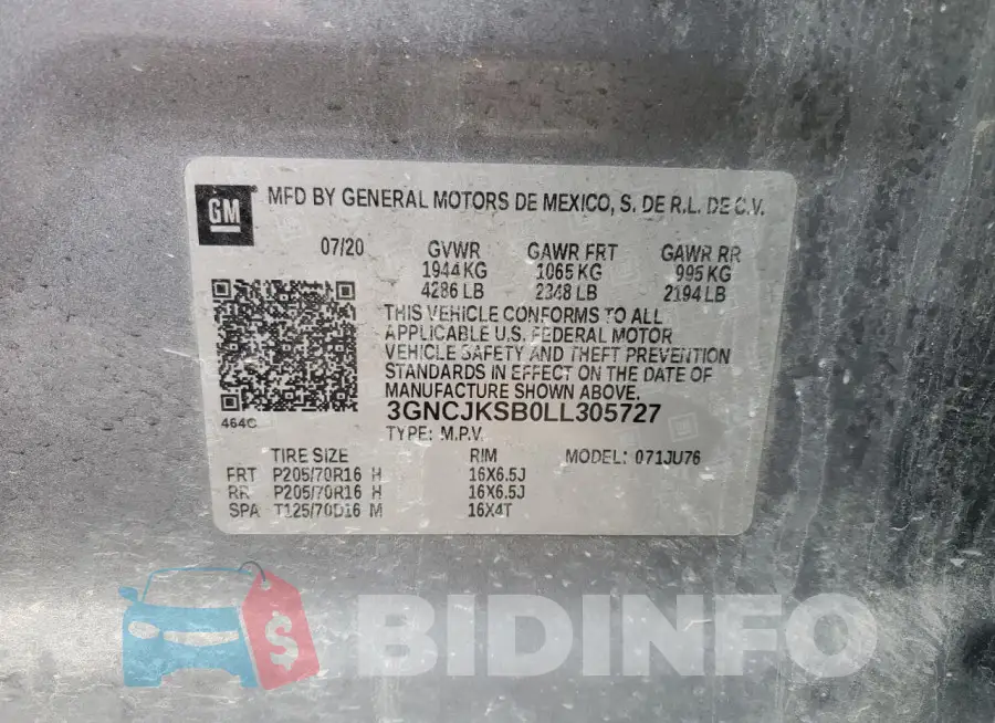 3GNCJKSB0LL305727 Photo# 13