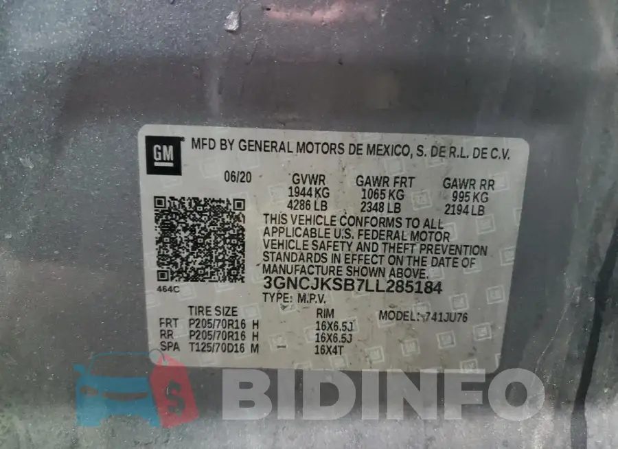 3GNCJKSB7LL285184 Photo# 13