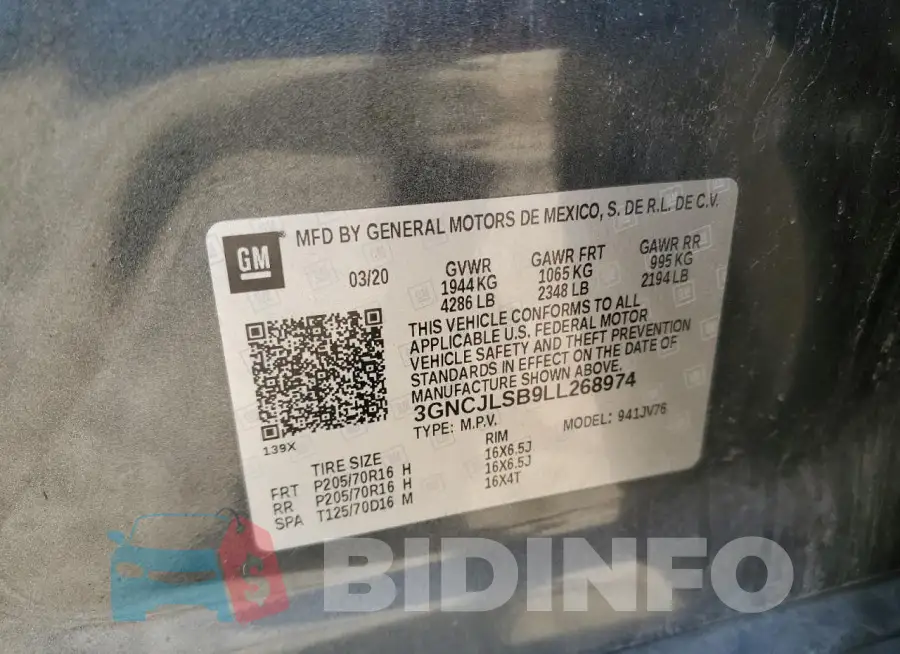 3GNCJLSB9LL268974 Photo# 13