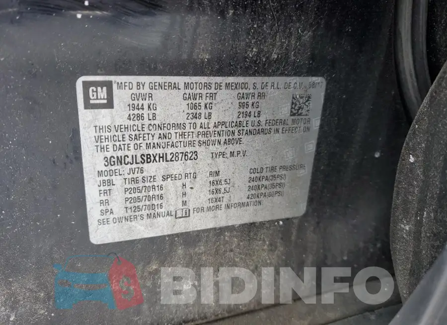 3GNCJLSBXHL287623 Photo# 13