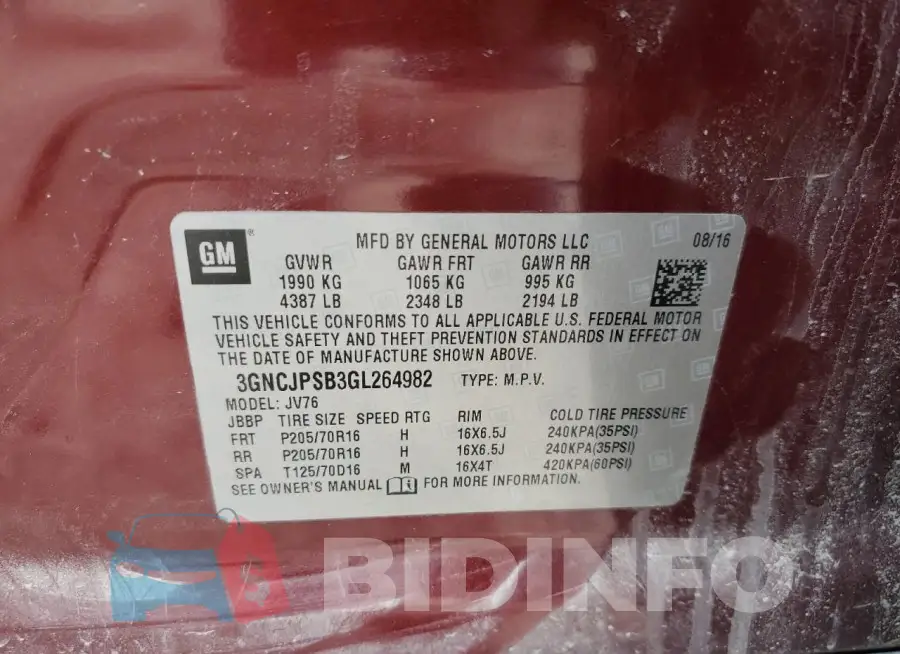 3GNCJPSB3GL264982 Photo# 13