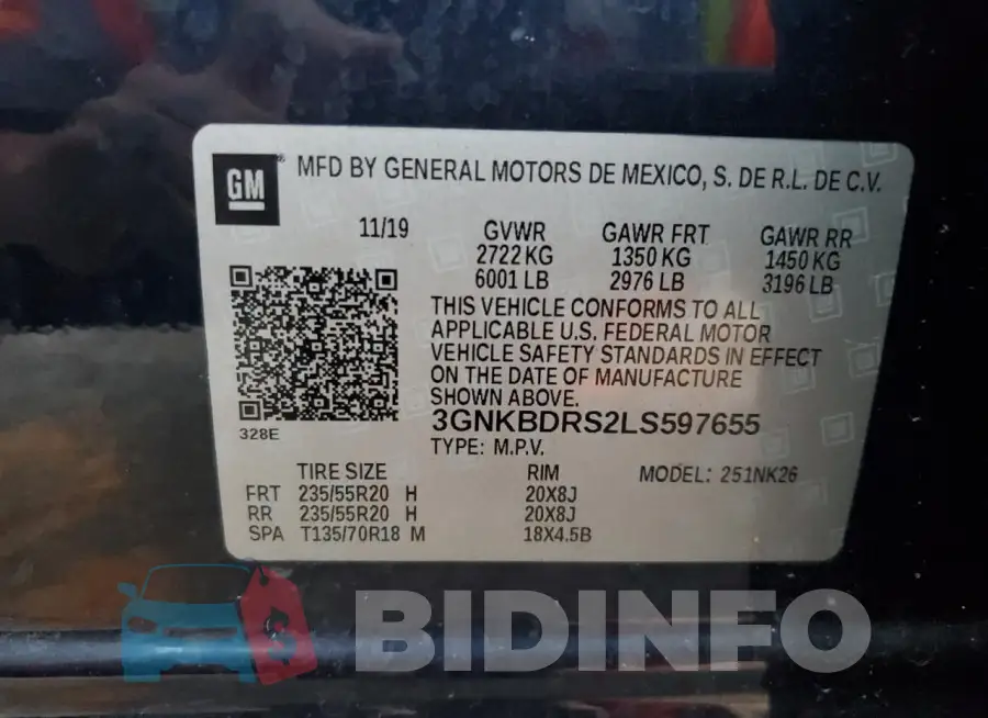 3GNKBDRS2LS597655 Photo# 14