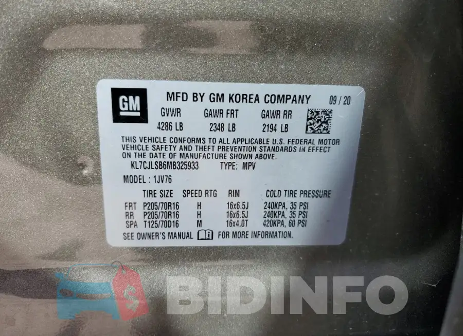 KL7CJLSB6MB325933 Photo# 13