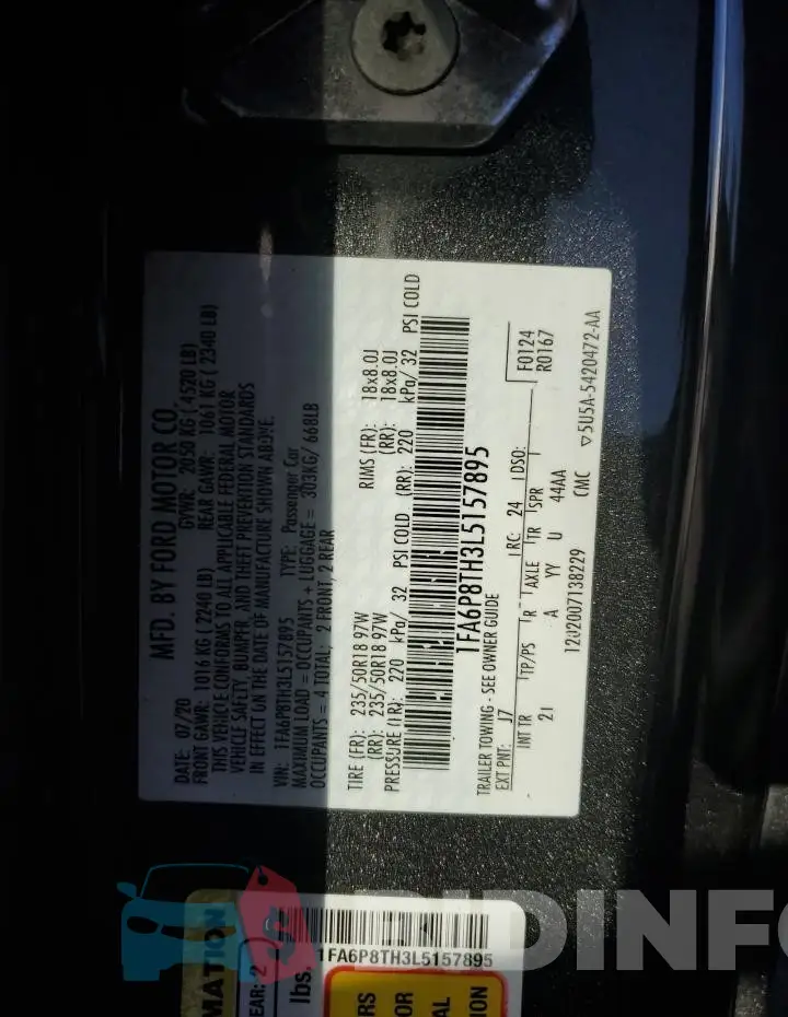 1FA6P8TH3L5157895 Photo# 12
