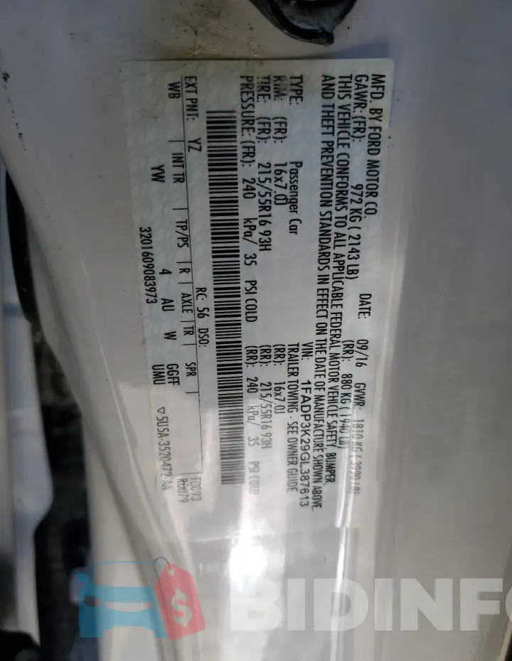 1FADP3K29GL387613 Photo# 13