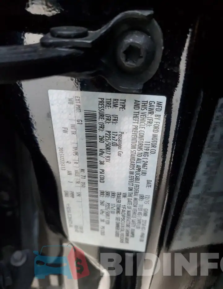 1FADP5CUXGL103305 Photo# 12