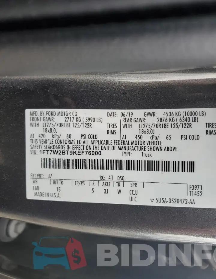 1FT7W2BT9KEF76000 Photo# 12