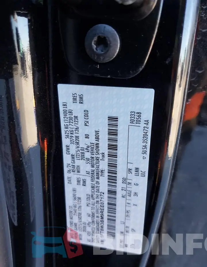 1FT8W3BM9REE07172 Photo# 12
