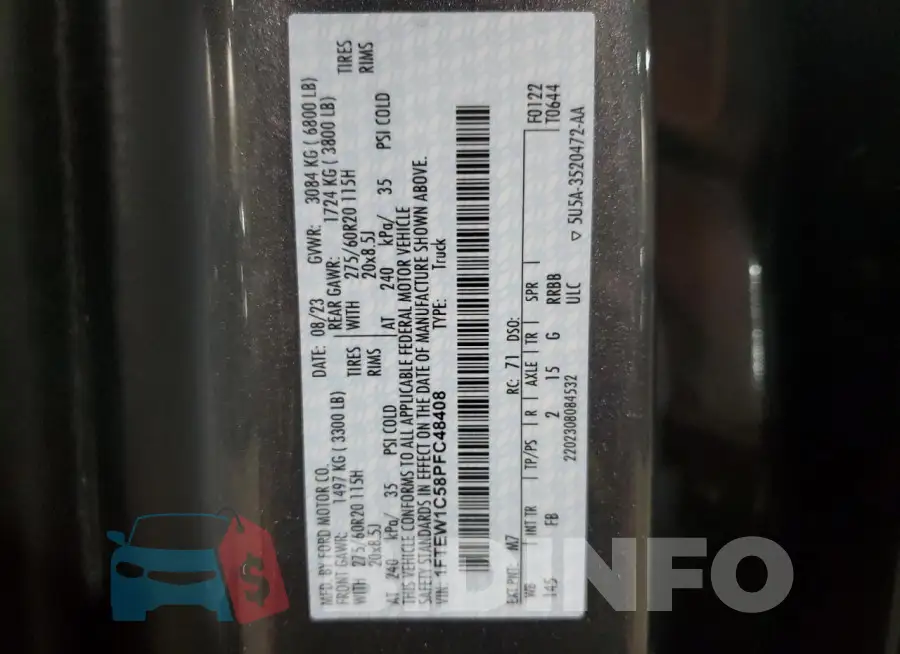 1FTEW1C58PFC48408 Photo# 13