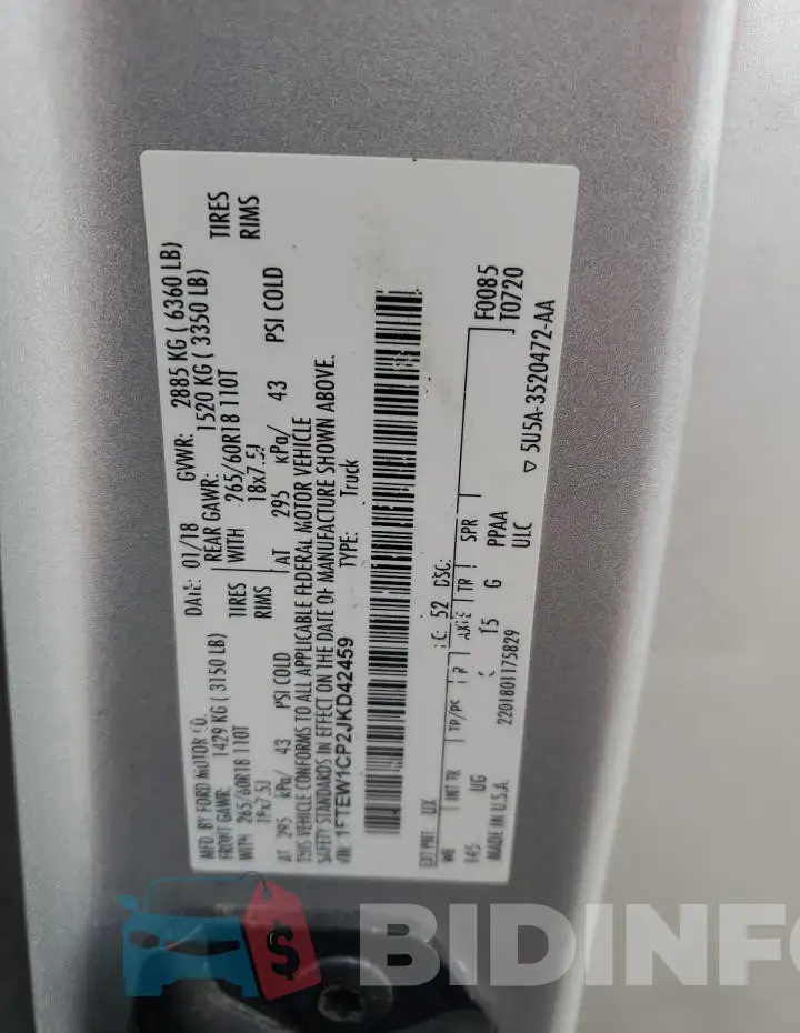 1FTEW1CP2JKD42459 Photo# 13