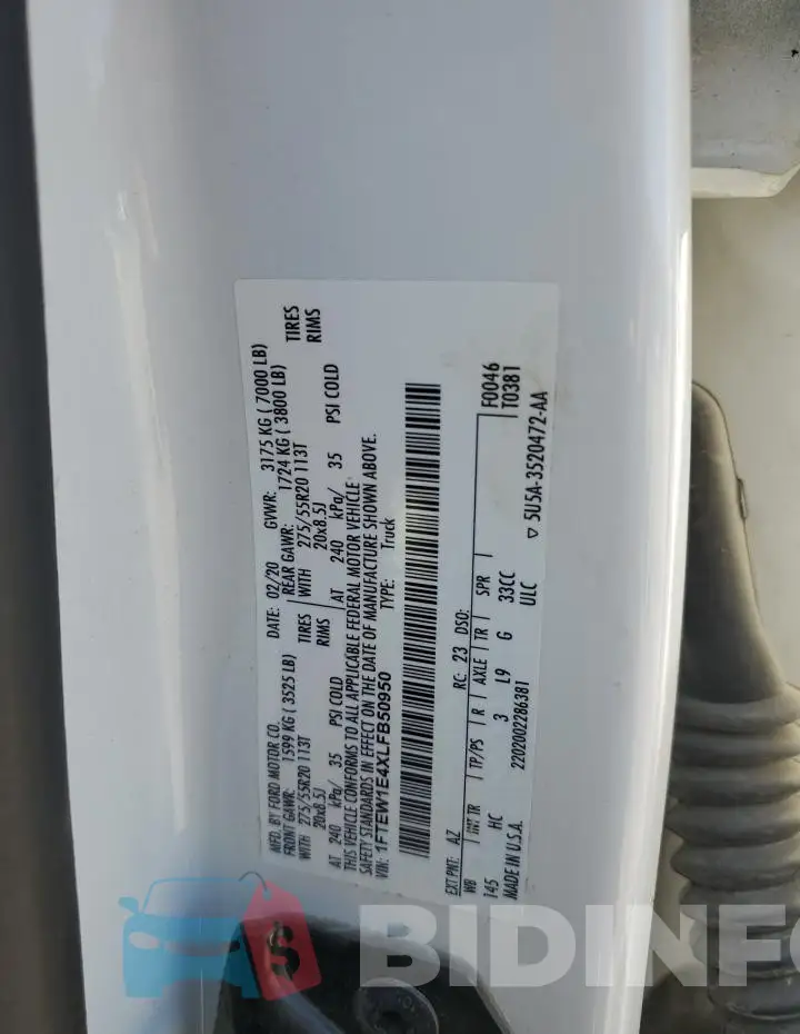1FTEW1E4XLFB50950 Photo# 12
