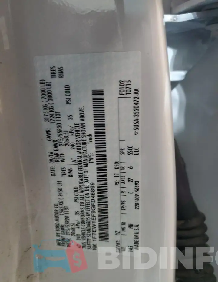 1FTEW1EF9GFD46899 Photo# 12