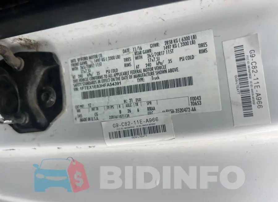 1FTEX1E83HFA54391 Photo# 10