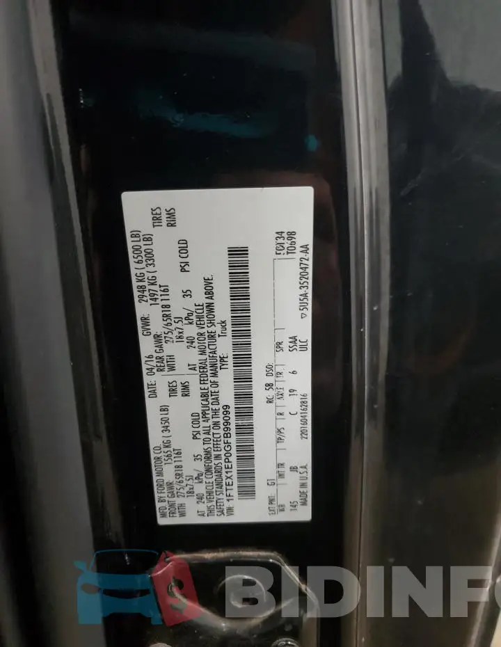 1FTEX1EP0GFB99099 Photo# 13