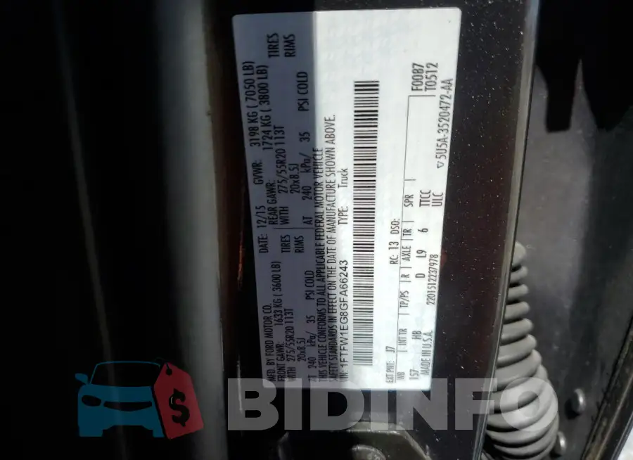 1FTFW1EG8GFA66243 Photo# 13