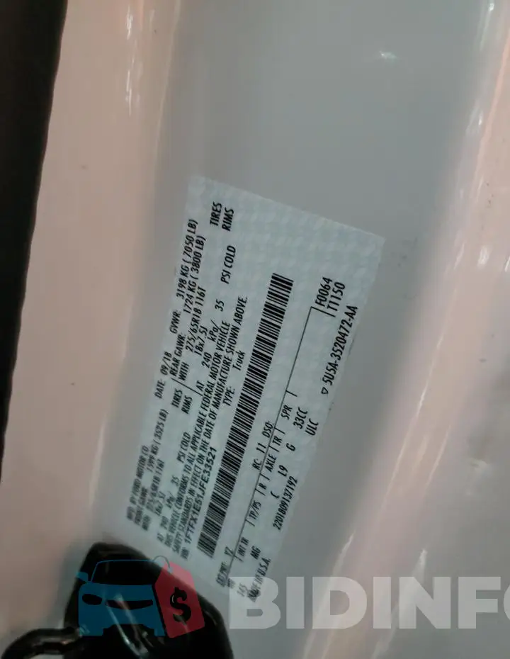 1FTFX1E51JFE33521 Photo# 12