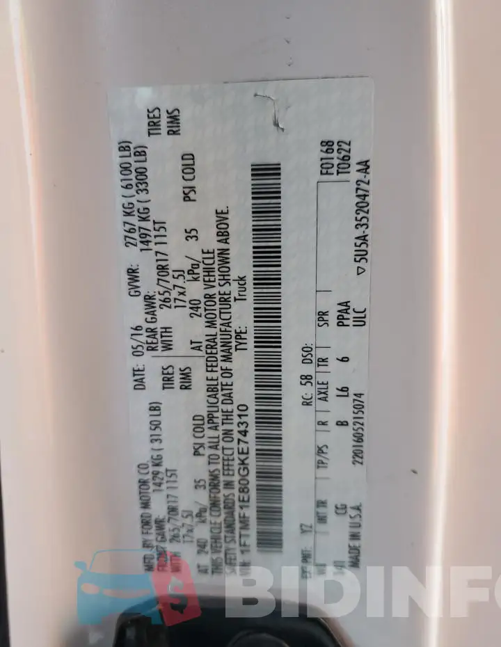 1FTMF1E80GKE74310 Photo# 12