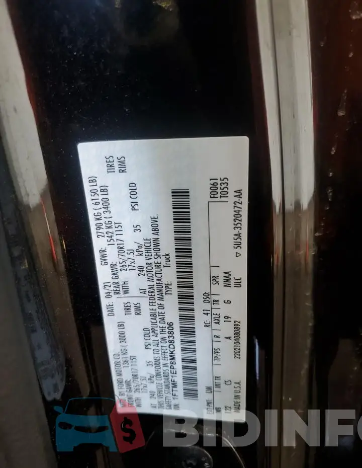 1FTMF1EP8MKD83806 Photo# 12