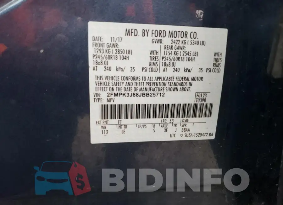 2FMPK3J88JBB25712 Photo# 13