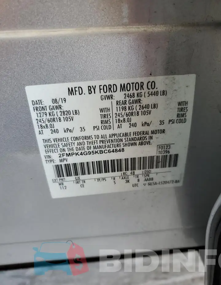 2FMPK4G95KBC64848 Photo# 13