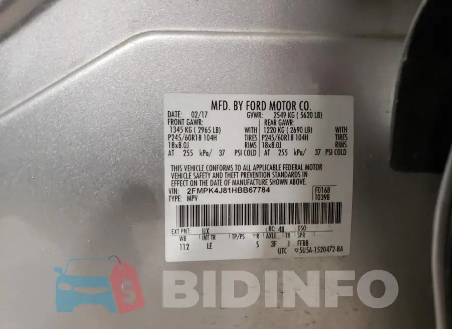 2FMPK4J81HBB67784 Photo# 13