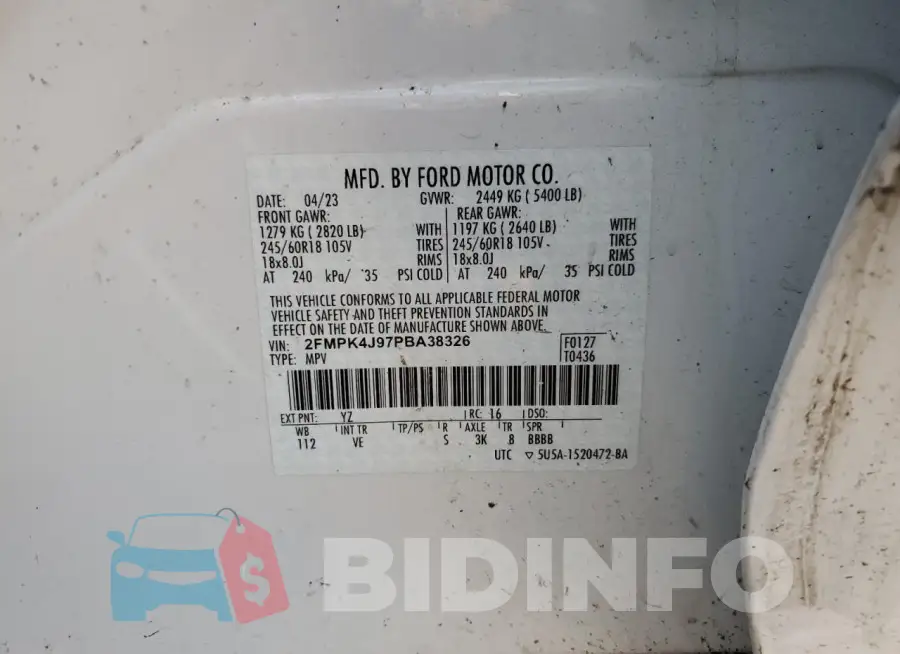 2FMPK4J97PBA38326 Photo# 13