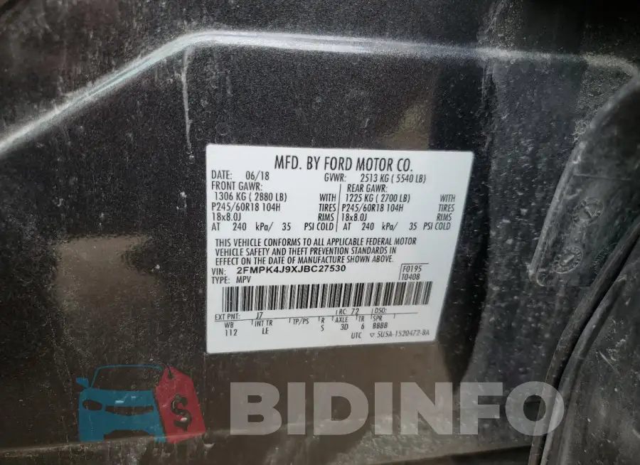 2FMPK4J9XJBC27530 Photo# 13