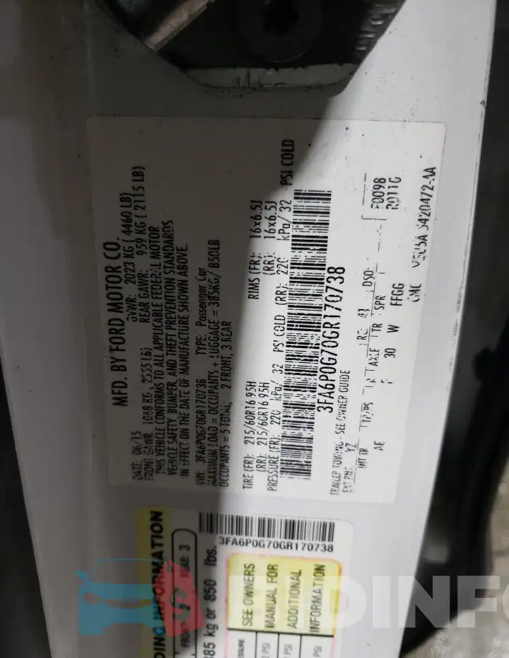 3FA6P0G70GR170738 Photo# 12