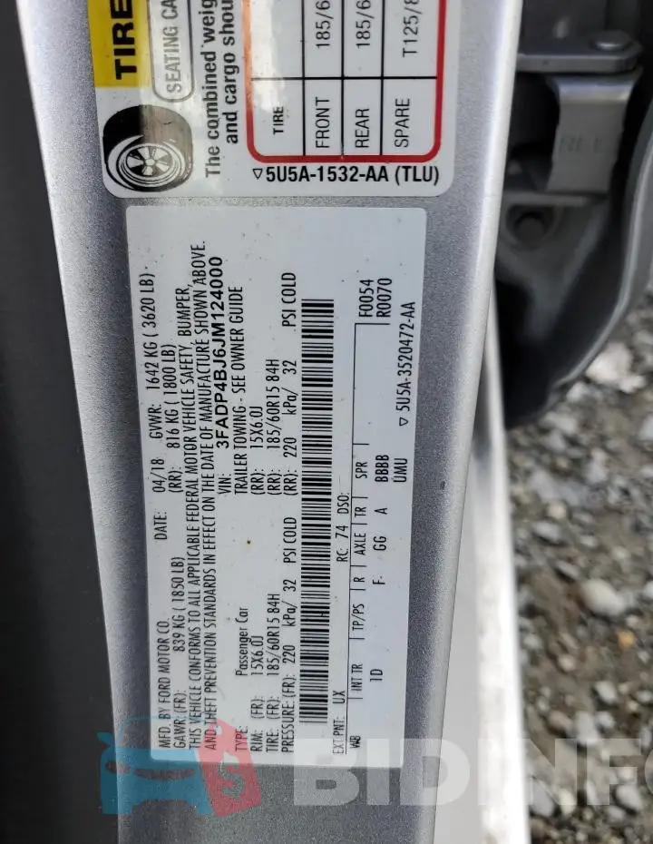 3FADP4BJ6JM124000 Photo# 12