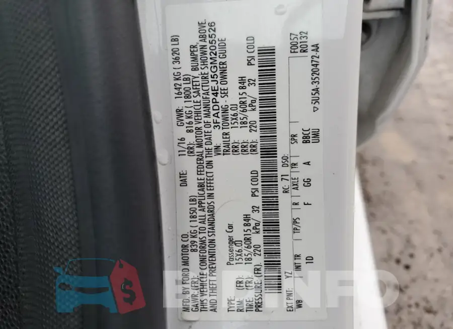 3FADP4EJ5GM205526 Photo# 12