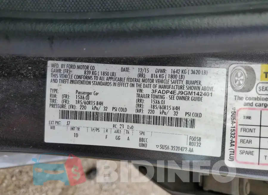 3FADP4EJ9GM142401 Photo# 12