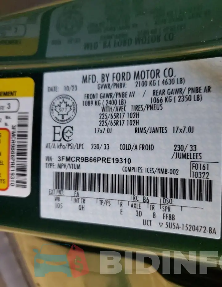 3FMCR9B66PRE19310 Photo# 13