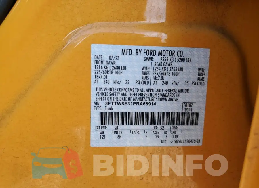 3FTTW8E31PRA68914 Photo# 12
