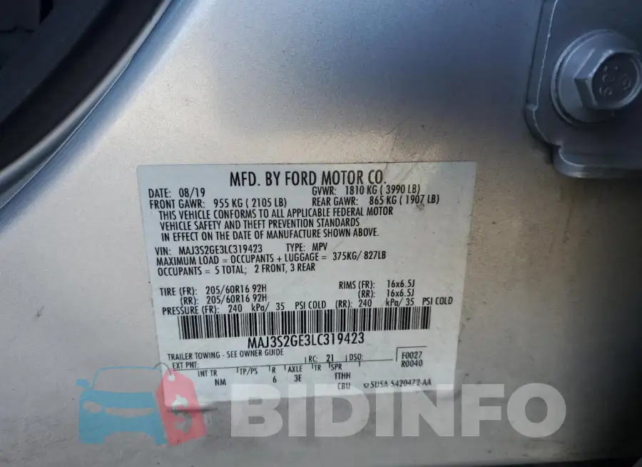 MAJ3S2GE3LC319423 Photo# 13