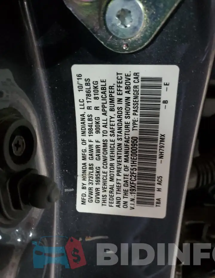 19XFC2F51HE000950 Photo# 12