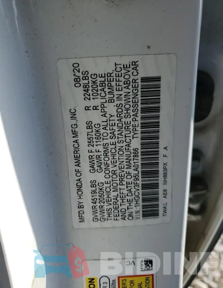 1HGCV3F95LA017866 Photo# 12