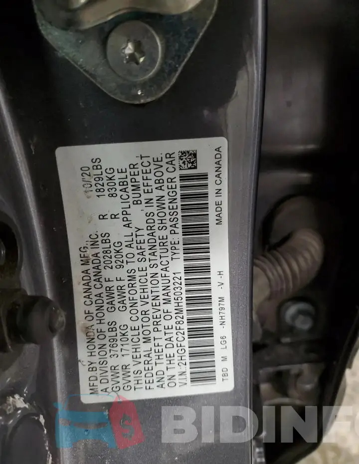 2HGFC2F82MH503221 Photo# 13