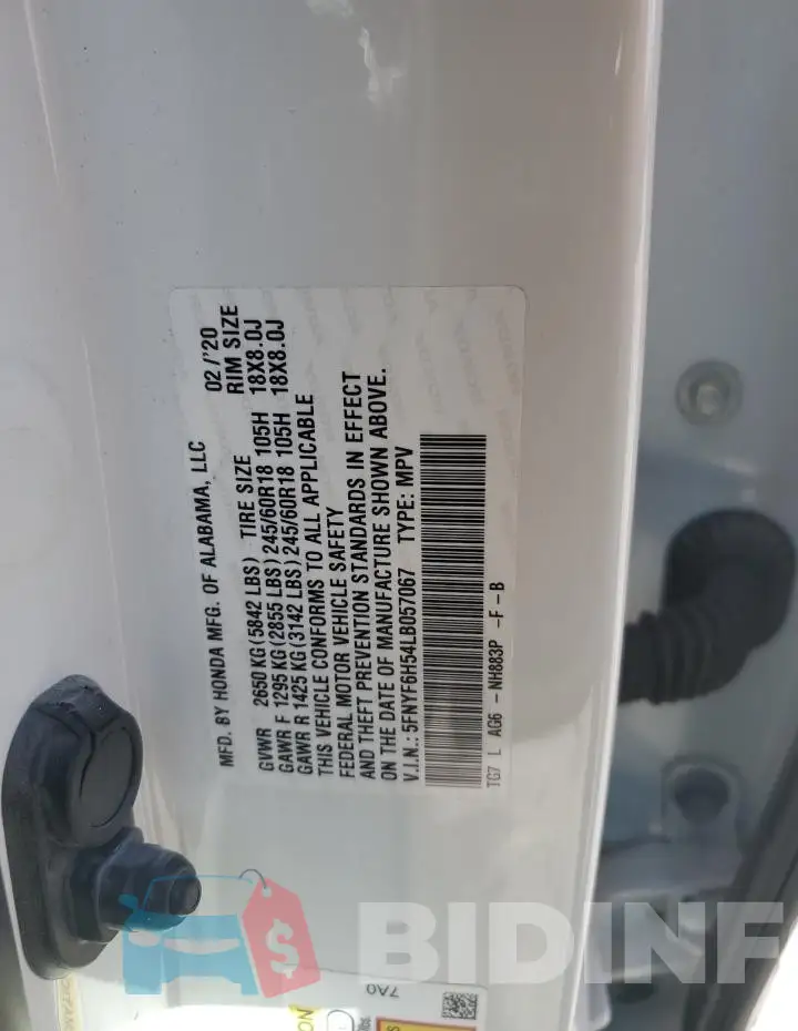 5FNYF6H54LB057067 Photo# 13