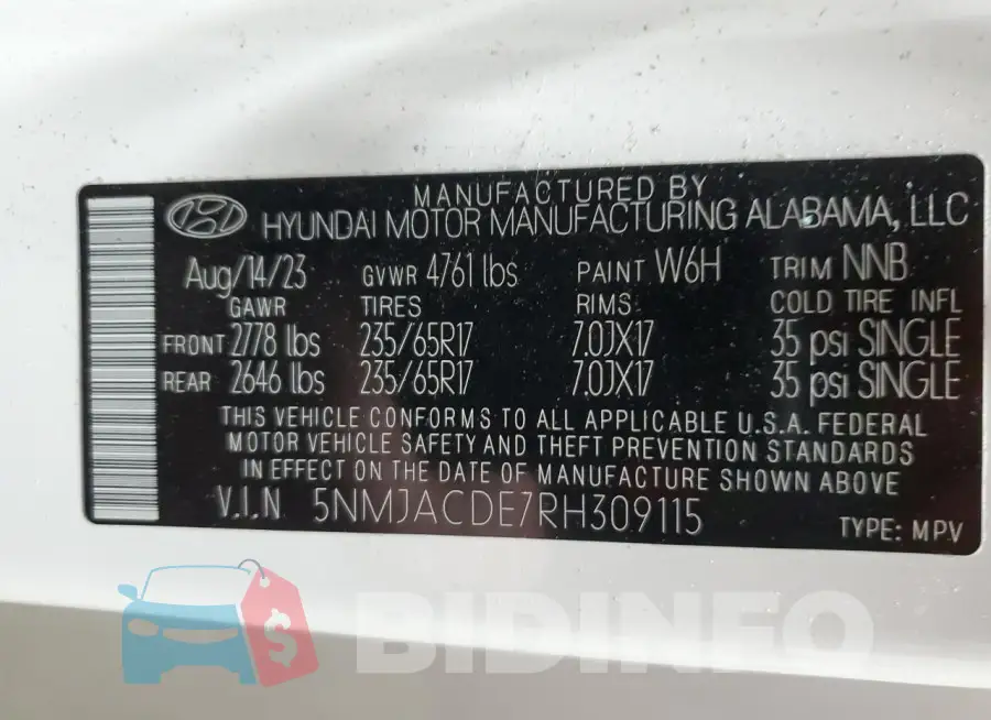 5NMJACDE7RH309115 Photo# 14
