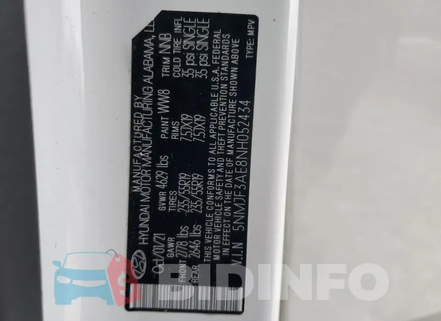5NMJF3AE8NH052434 Photo# 13