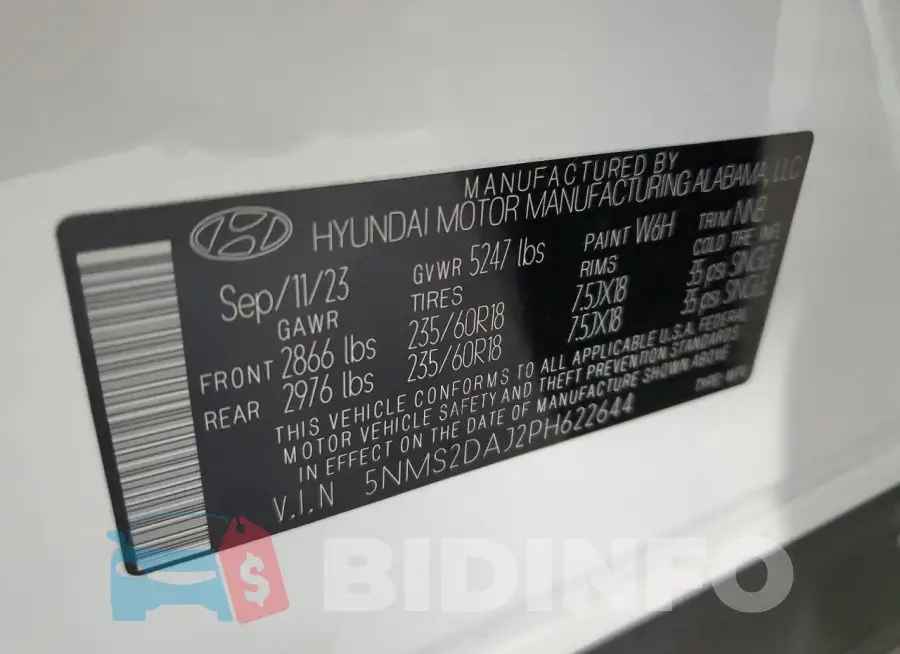 5NMS2DAJ2PH622644 Photo# 13