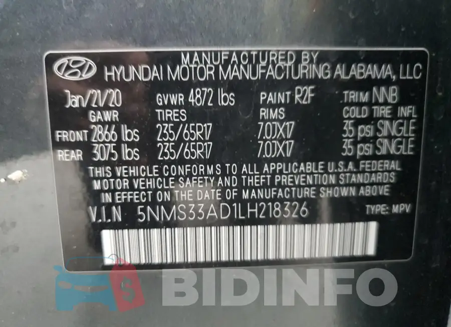 5NMS33AD1LH218326 Photo# 13
