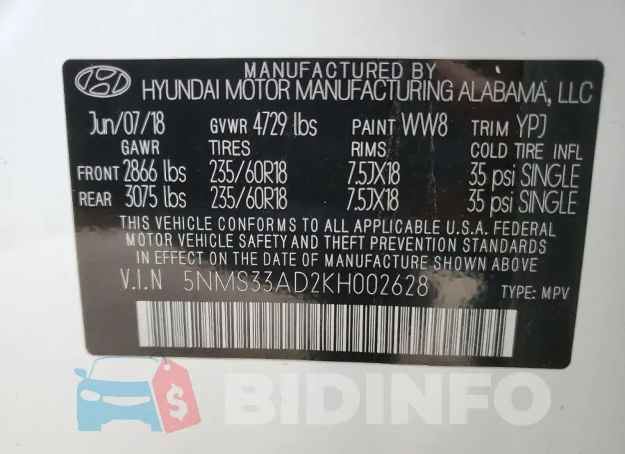 5NMS33AD2KH002628 Photo# 12
