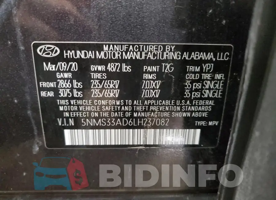 5NMS33AD6LH237082 Photo# 13