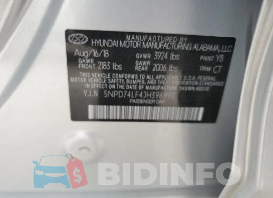 5NPD74LF4JH396992 Photo# 12