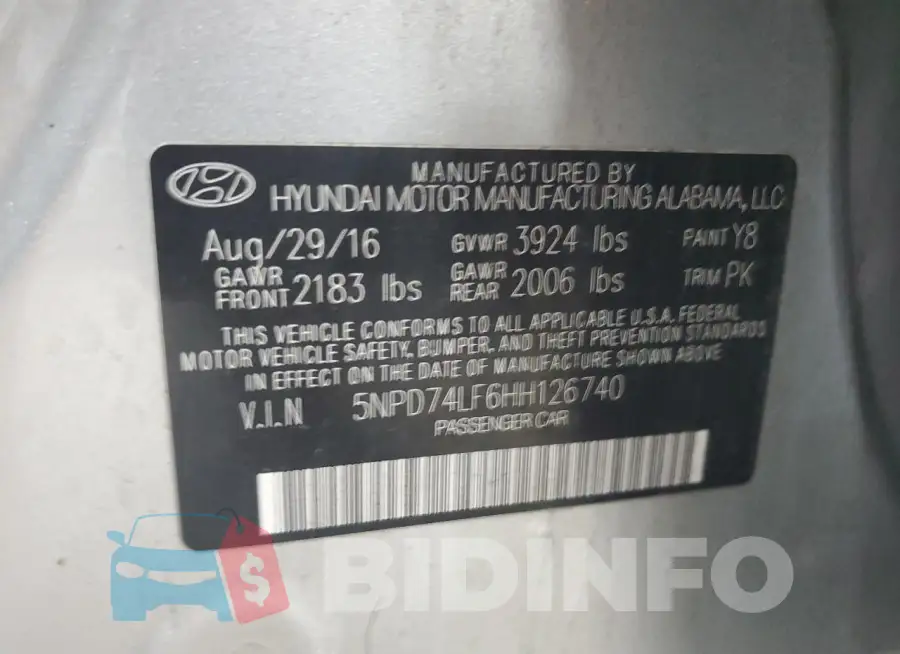 5NPD74LF6HH126740 Photo# 12