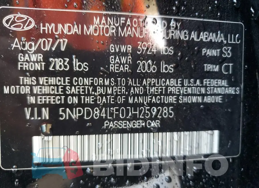 5NPD84LF0JH259285 Photo# 12