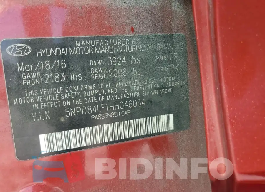 5NPD84LF1HH046064 Photo# 13