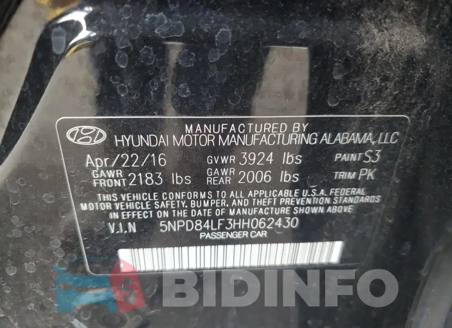 5NPD84LF3HH062430 Photo# 13